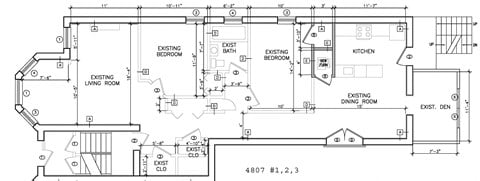 Floor plan for 2 beds, 1 bath, 1200 sqft