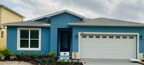 Orlando apartment for rent - a blue house with a white garage door