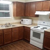 Lake Park apartment for rent - a kitchen with a stove microwave and a sink
