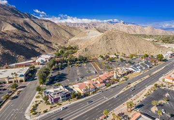 Palm Desert apartment for rent - an aerial view of the city of palm springs and the mountains