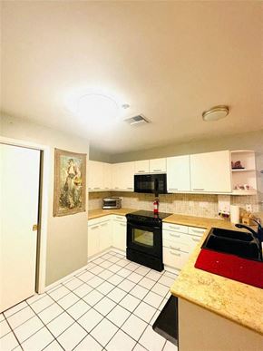 Austin apartment for rent - a kitchen with a stove and a counter top
