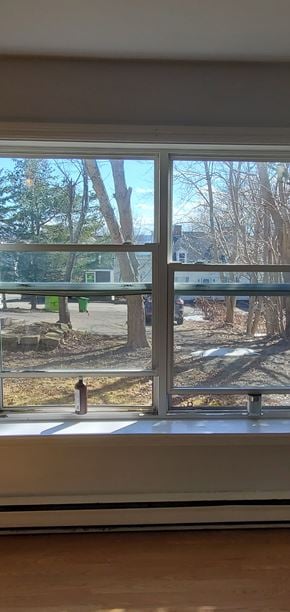 Pictou apartment for rent - A view of a playground through a window.