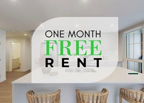 Langley apartment for rent - A kitchen with a sign that says "One Month Free Rent".