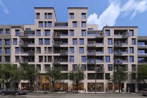 Woodside apartment for rent - an apartment building on a city street with cars