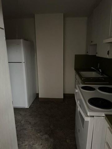 Cleveland Heights apartment for rent - a kitchen with a stove and a refrigerator