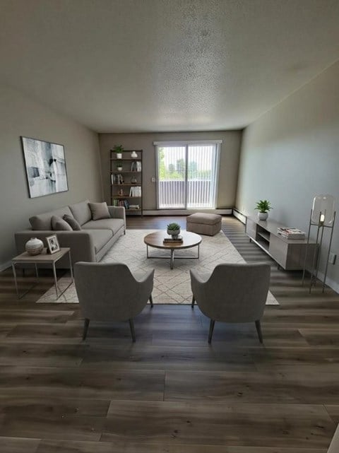 Floor plan for 2 beds, 1 bath, 746 sqft