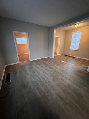 Cleveland apartment for rent - an empty living room with a hard wood floor