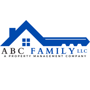 Sarasota house for rent - A blue and white logo for ABC Family LLC, a property management company.