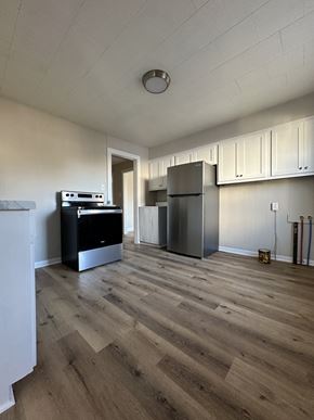 Hopkinsville house for rent - a kitchen with a stove and a refrigerator and a sink