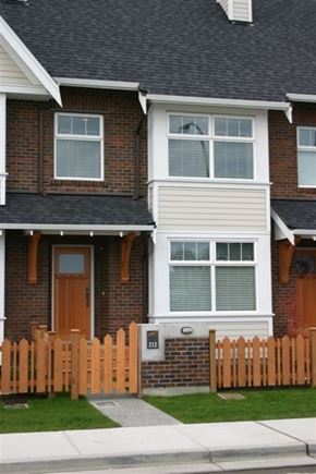 New Westminster apartment for rent - A house with a brown door and a white fence.