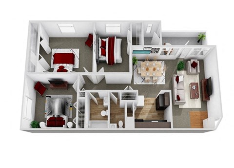 Floor plan for 3 beds, 1.5 baths, 1120 sqft