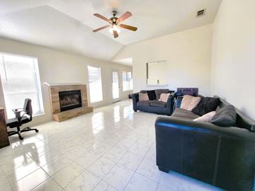 Killeen house for rent - the living room has a fireplace and couches