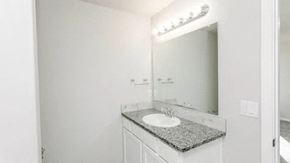 Odessa house for rent - a white bathroom with a sink and a mirror