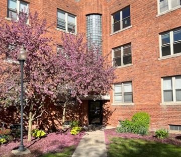 Detroit apartment for rent - A brick building with a tree in front of it.