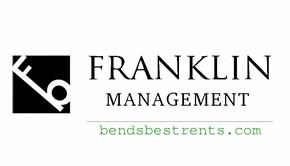 Bend apartment for rent - A black and white logo for Franklin Management is displayed.