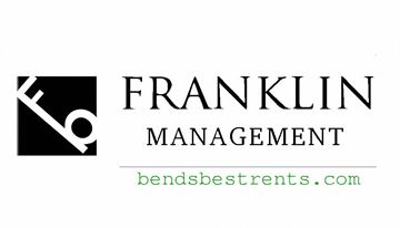 Bend apartment for rent - A black and white logo for Franklin Management is displayed.