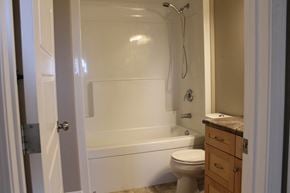 Brandon apartment for rent - a bathroom with a tub and a toilet and a sink
