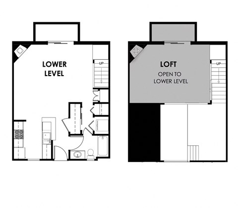 Floor plan for studio, 1 bath, 713 sqft