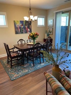 Denver house for rent - a dining room with a wooden table and chairs