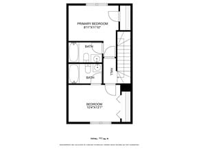 Jacksonville house for rent - A floor plan of a home with a primary bedroom, bathroom, and a beadroom.