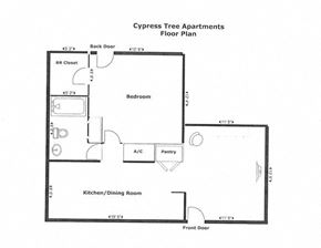 Austin apartment for rent - the floor plan of cypress tree apartments