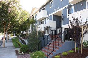 Sherman Oaks apartment for rent - an apartment building with stairs in front of it