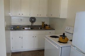 Pasadena apartment for rent - a small kitchen with a stove and a sink