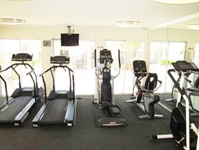 Burbank apartment for rent - a gym with a lot of exercise equipment in it