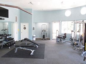 Burbank apartment for rent - a gym with weights and other equipment in it