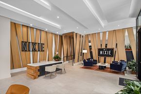 Durham apartment for rent - Stylish reception lobby area with MAA Nixie art luxury apartments in Durham, NC