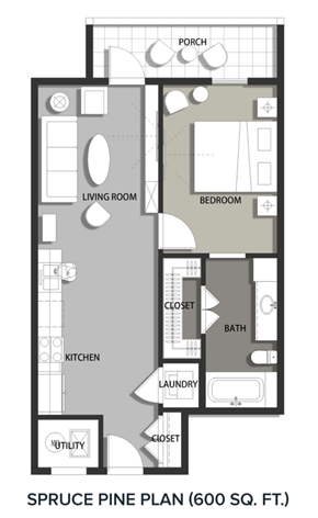Santa Rosa Beach apartment for rent - a floor plan of a bedroom apartment