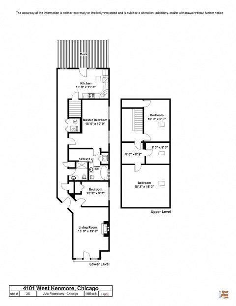 Floor plan for 4 beds, 3 baths, 1459 sqft