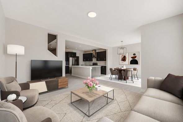 Calgary apartment for rent - a living room with a couch and a coffee table