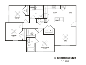 Goldsboro apartment for rent - the plan of the third floor of the house