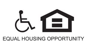 Goldsboro apartment for rent - the logo for equal housing opportunity with a home and a wheelchair