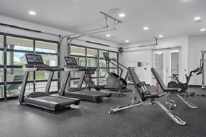 Leander apartment for rent - A gym with treadmills, elliptical machines, and other exercise equipment.