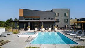 Missoula apartment for rent - A modern house with a pool in the backyard.