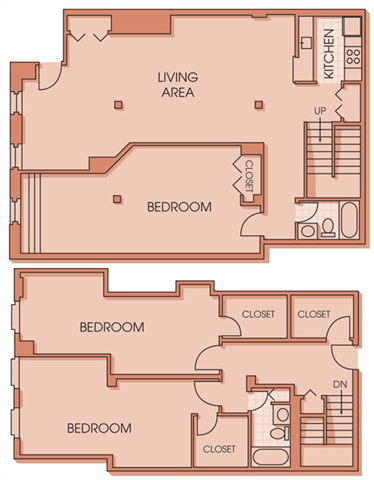 Floor plan for 3 beds, 2 baths, 2062 sqft