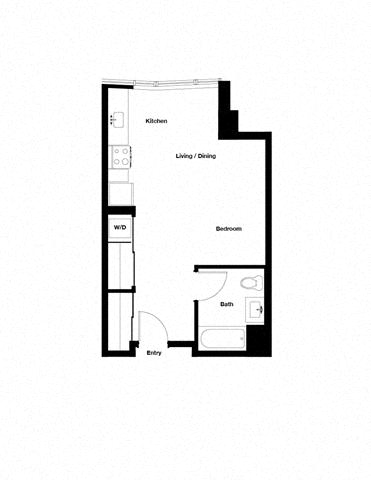 Floor plan for studio, 1 bath, 465 sqft