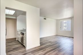 Los Angeles apartment for rent - A kitchen with a dishwasher and a refrigerator.
