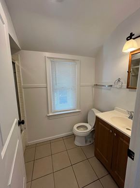 Waukegan apartment for rent - a small bathroom with a toilet and a sink