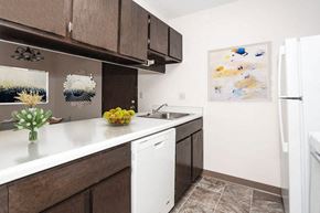 Stillwater apartment for rent - a kitchen with a sink and a refrigerator