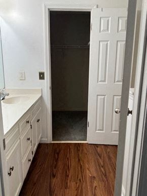 Montgomery house for rent - a bathroom with white cabinets and a white sink