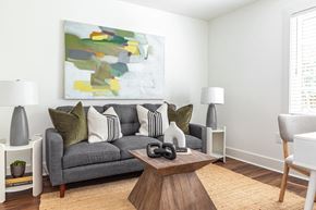 Atlanta apartment for rent - a living room with a couch and a coffee table