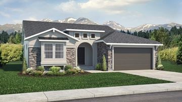 Monument house for rent - a rendering of a house with mountains in the background