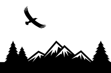 Chilliwack apartment for rent - an illustration of an eagle flying over the mountains