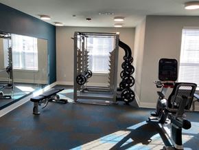 Hickory apartment for rent - a gym with weights and other exercise equipment in it