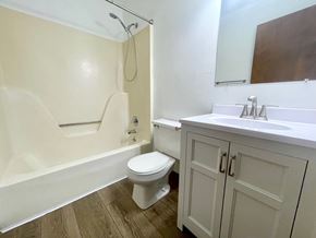 Shepherdsville apartment for rent - a bathroom with a toilet and a sink and a bath tub