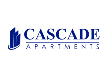 Jacksonville apartment for rent - a logo for cascade apartments with the words cascade apartments in blue