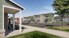 Stewartsville apartment for rent - a rendering of a row of houses on a street